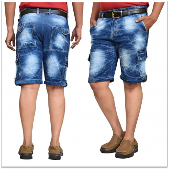 Men Blue Denim Shorts - Buy Men Blue Denim Shorts online in India