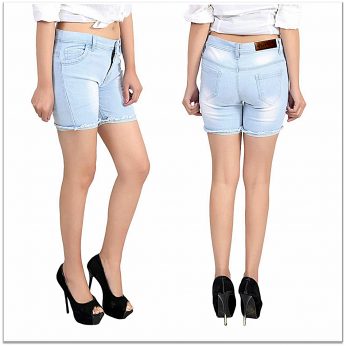 Women Blue Denim Shorts - Buy Women Blue Denim Shorts online in India