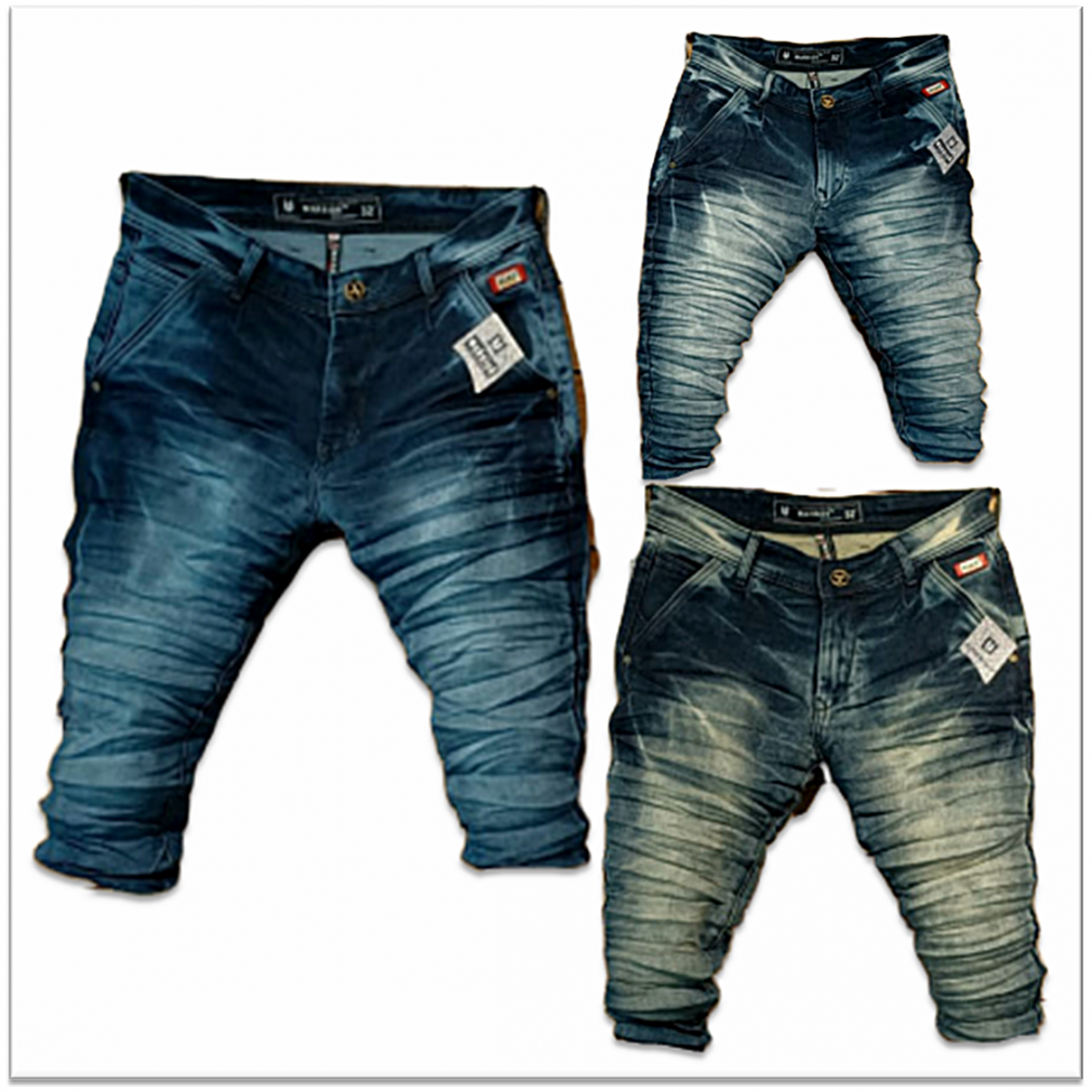 Buy 3 Colour Wholesale Men Denim Stretch Wrinkle Jeans Wholesale Rs.