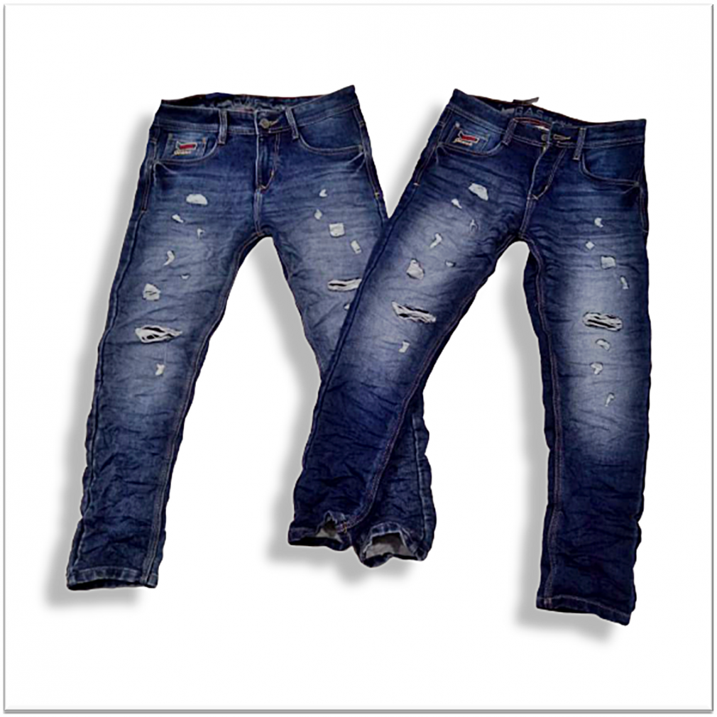 blue damage jeans