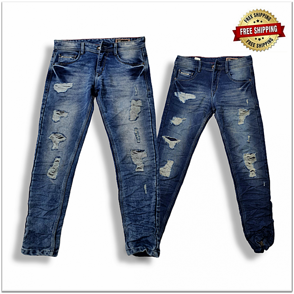 Premium Vector | Single cartoon vector illustration blue denim jeans pants  front view