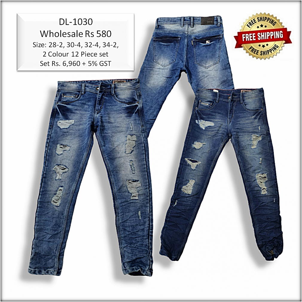 Mens Two Tone Splice Denim Pants Multi Colors Jeans Trousers Straight Leg |  eBay