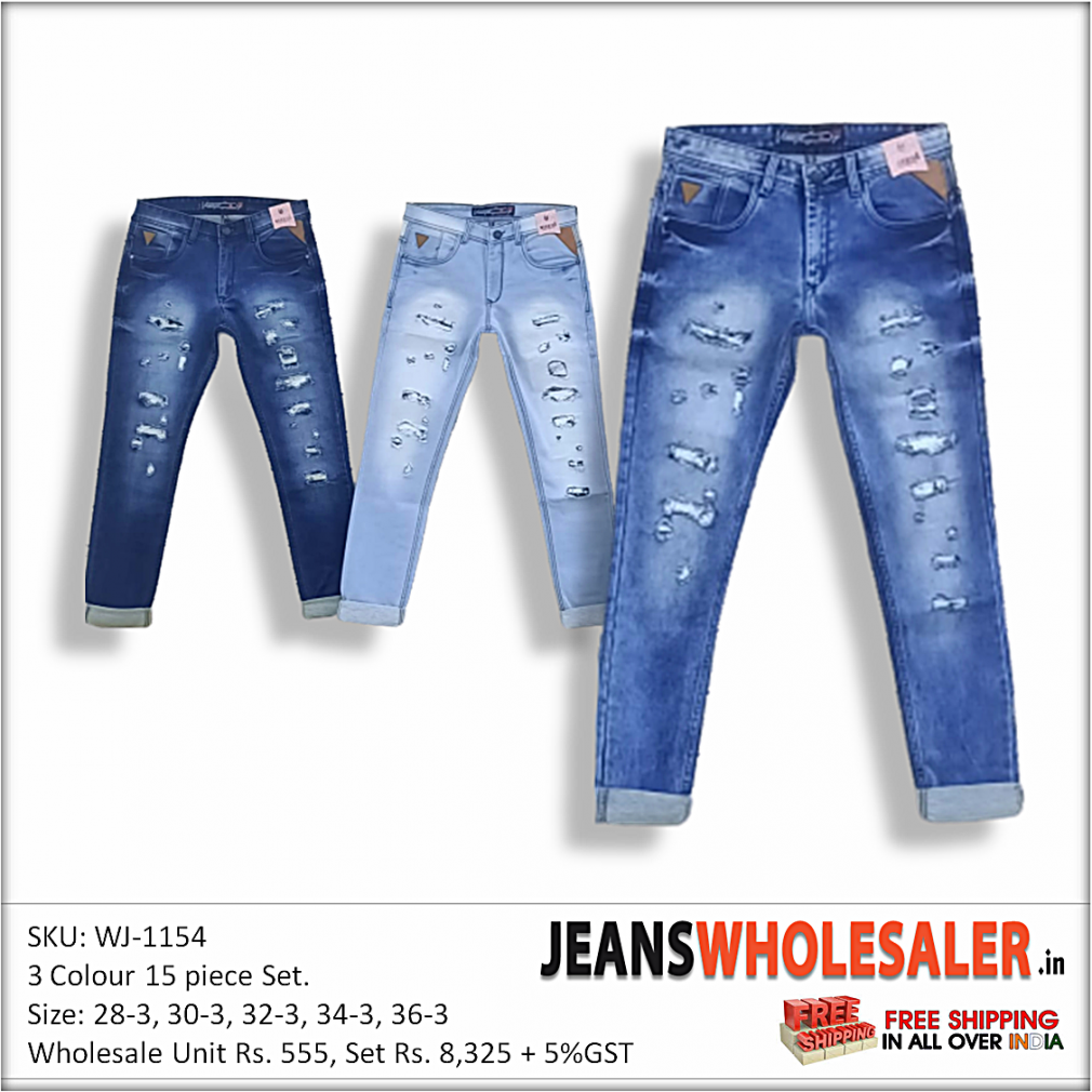 white colour damage jeans