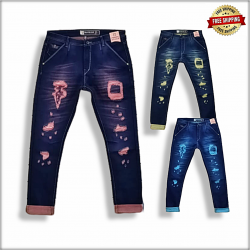 Men's Patch Damage jeans WJ-1158