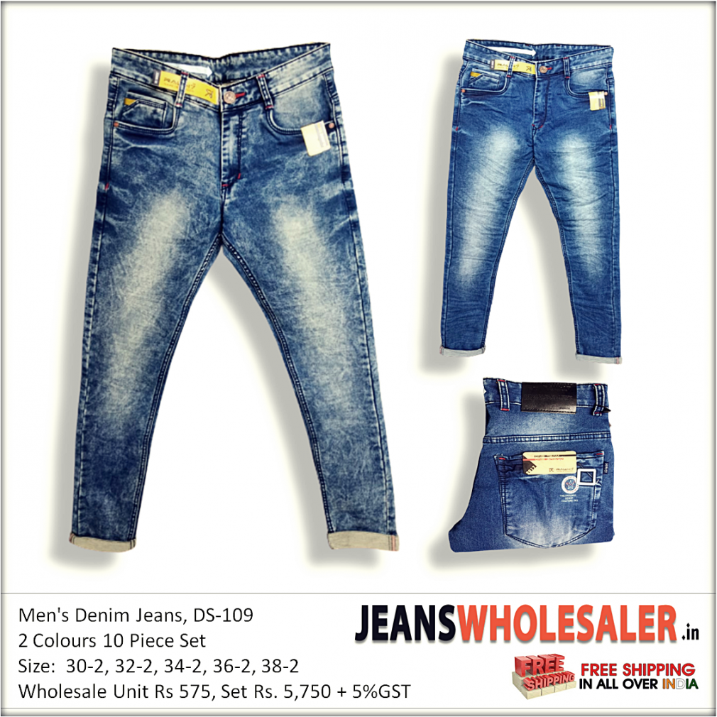 Buy Wholesale RAW-17 Men Cloud Wash Blue Relaxed Jeans in india.