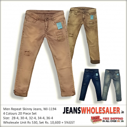 Buy Regular Men warrior Repeat jeans Wholesale Rs. 530.
