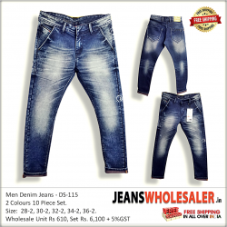 Buy RAW-17 Mens Blue Narrow Fit Denim Jeans Wholesale Price in india.