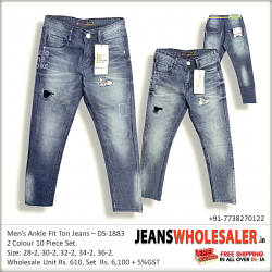 Buy RAW-17 Mens Ankle Damage jeans Wholesale Price in india.