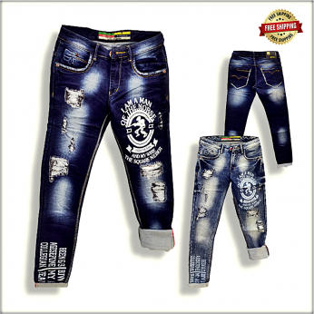 Printed Denim Pants - Men - Ready-to-Wear