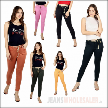 Buy Wholesale DVG Women High Waist Dusty Colour Jeans B2B in india