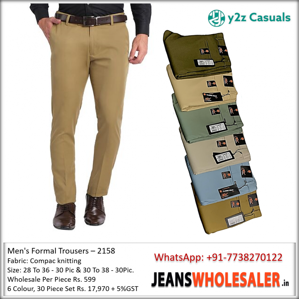 JHampstead Mens Cotton Structured Unstitched Trouser Fabric Green   Fabric Trousers Men