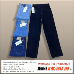 Women Big Size Straight Fit  Jeans