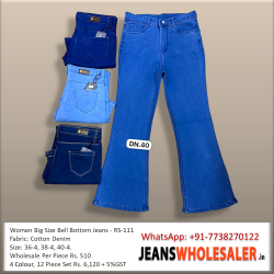 Women Big Size Bell Bottom Jeans